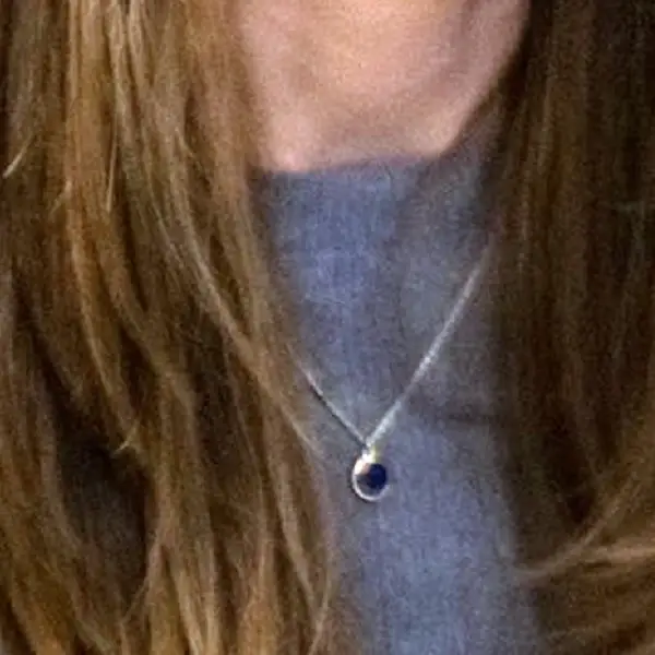 The Duchess of Cambridge wore a blue diamond pendant
