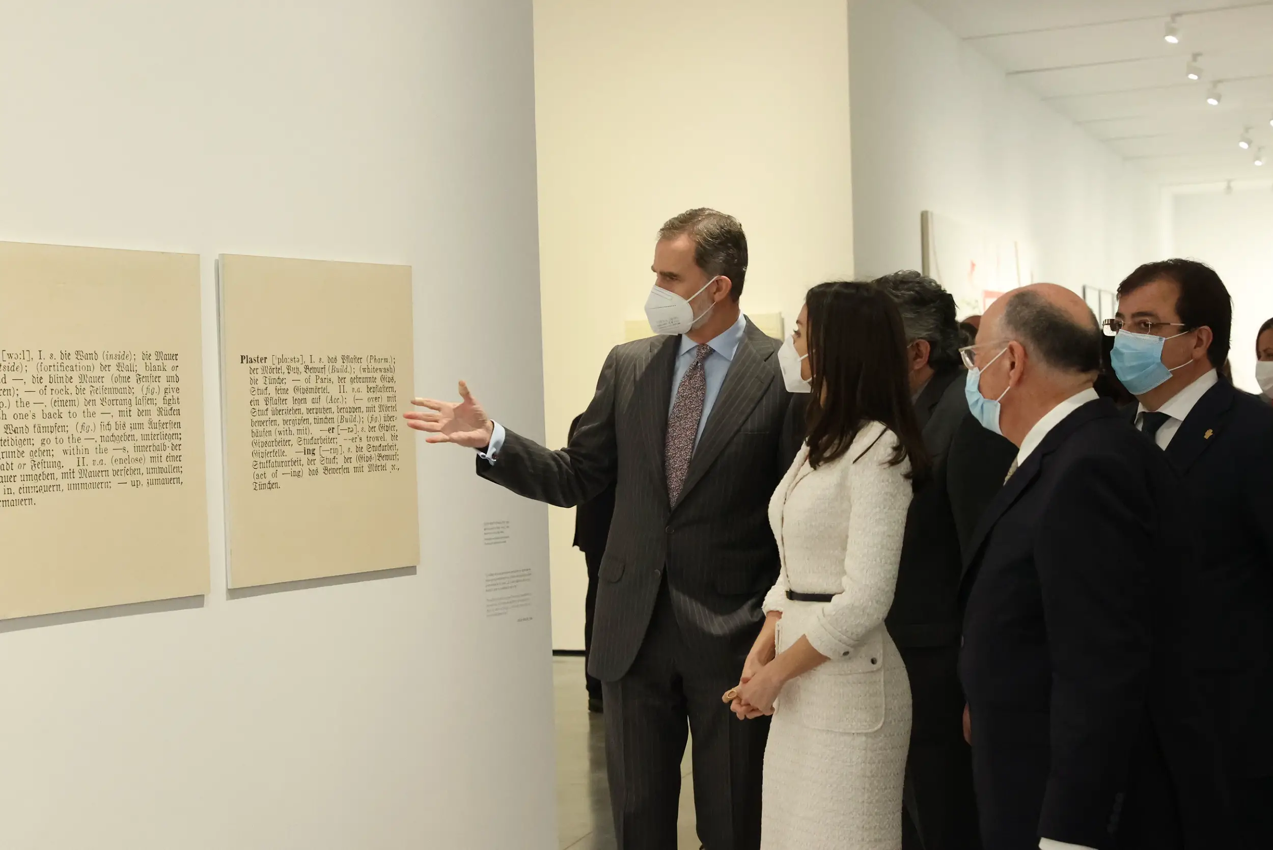 King Felipe and Queen Letizia of Spain at the Helga de Alvear Foundation at the foundation's Visual Arts Center