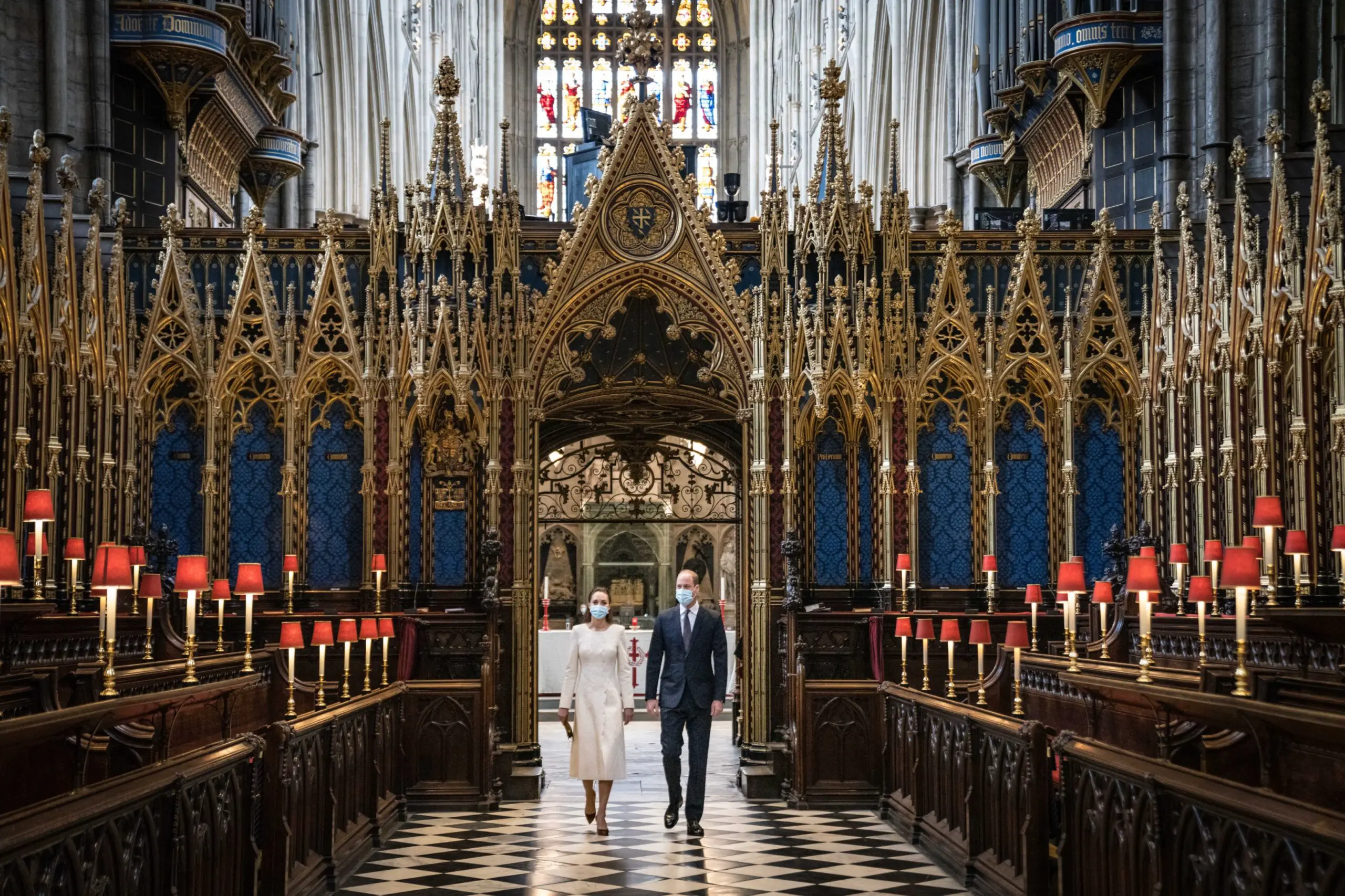 The Duke and Duchess of Cambridge arriving at the Westminster Abbey