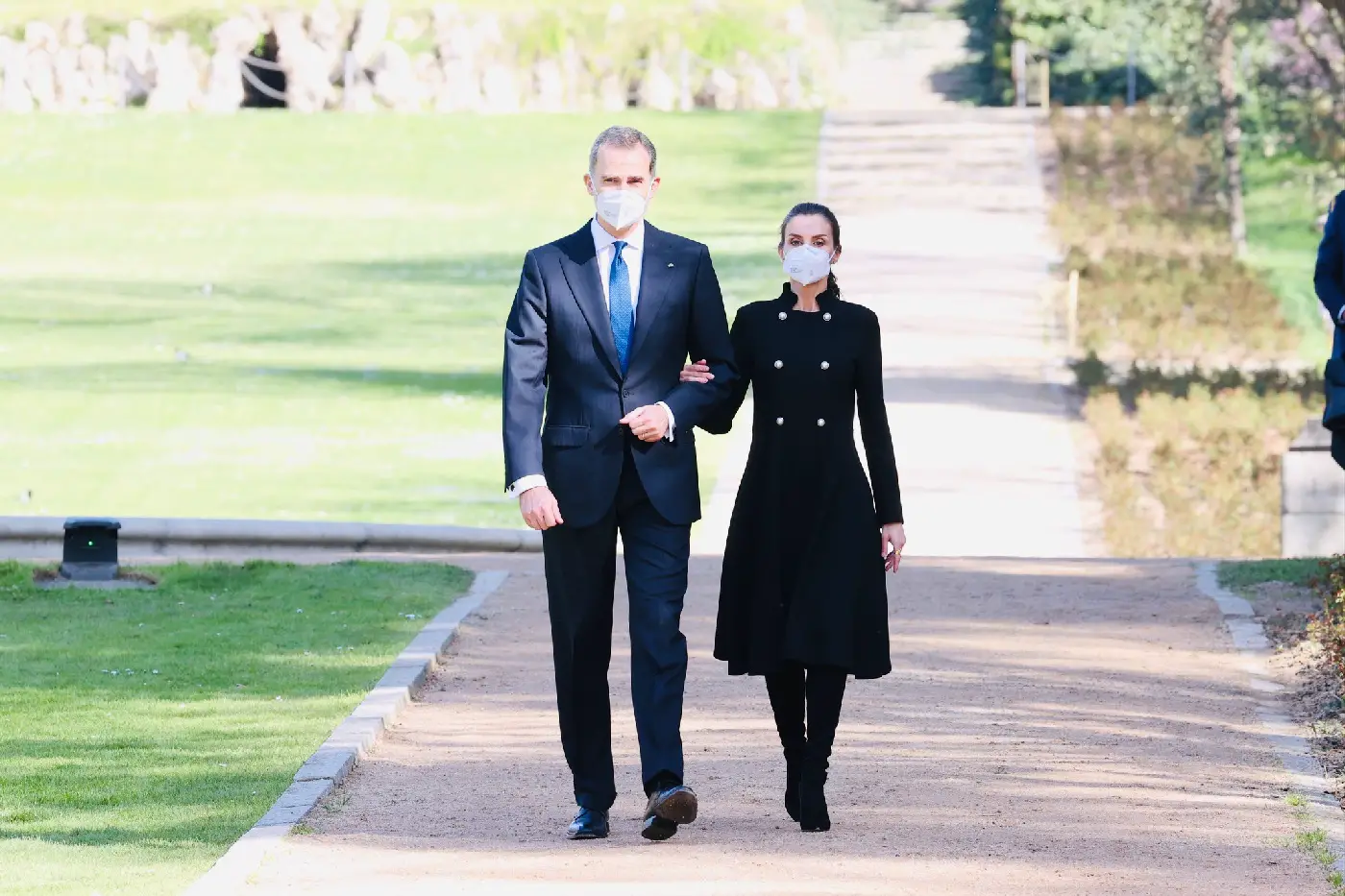 King Felipe and Queen Letizia of Spain arriving for the Memoria service