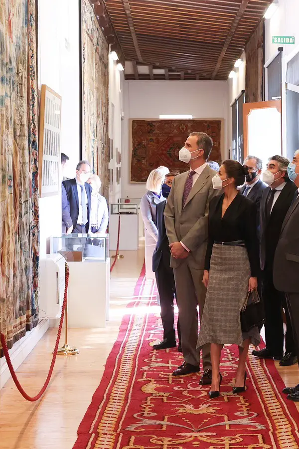 King Felipe and Queen Letizia of Spain visited Royal Tapestry Factory in Madrid