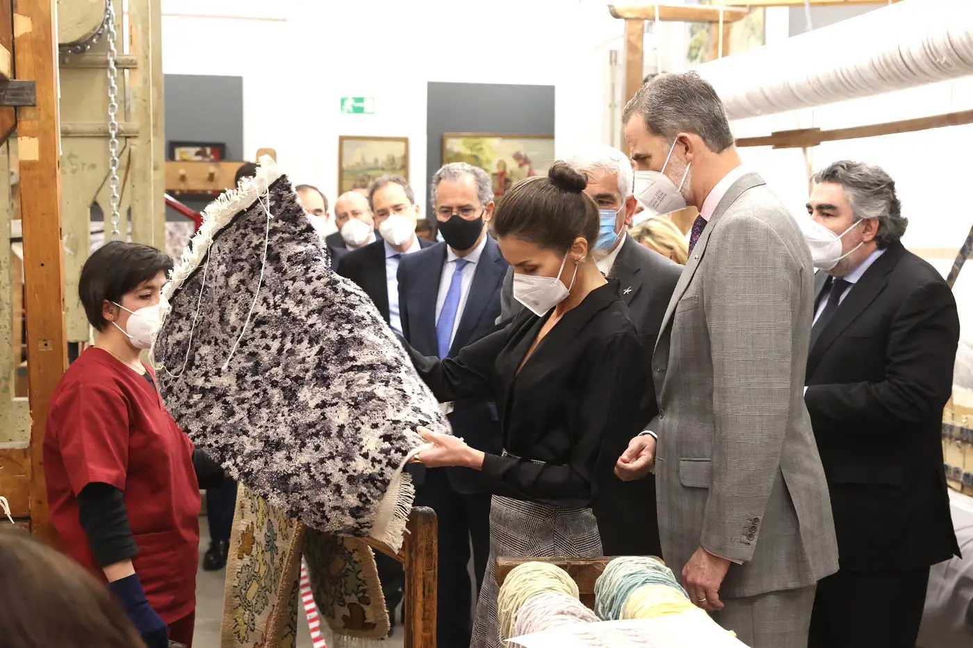 Queen Letizia was very much interested in learning about the products available at the factory