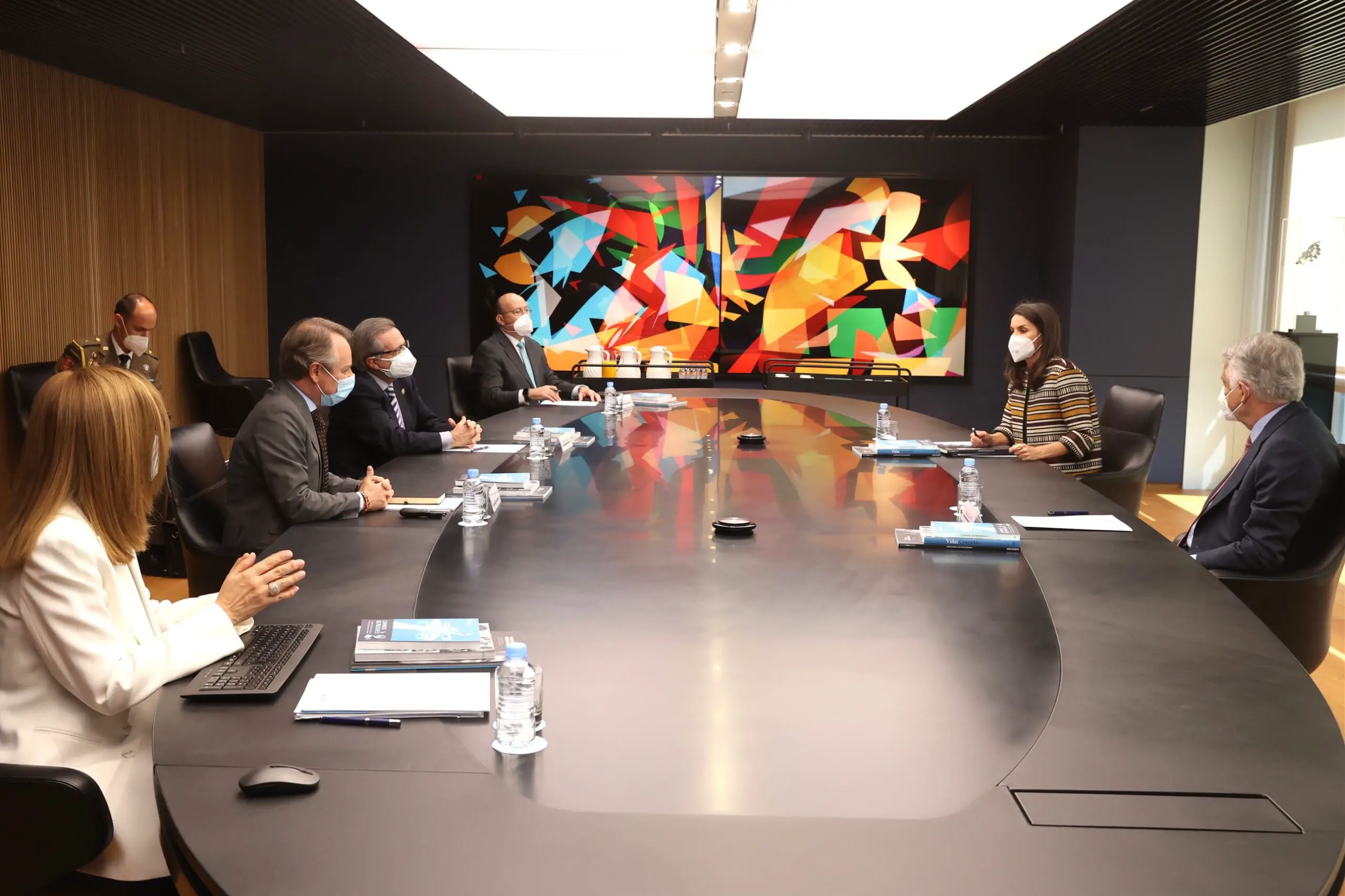 Queen Letizia attended the Mutua Madrileña Foundation Meeting