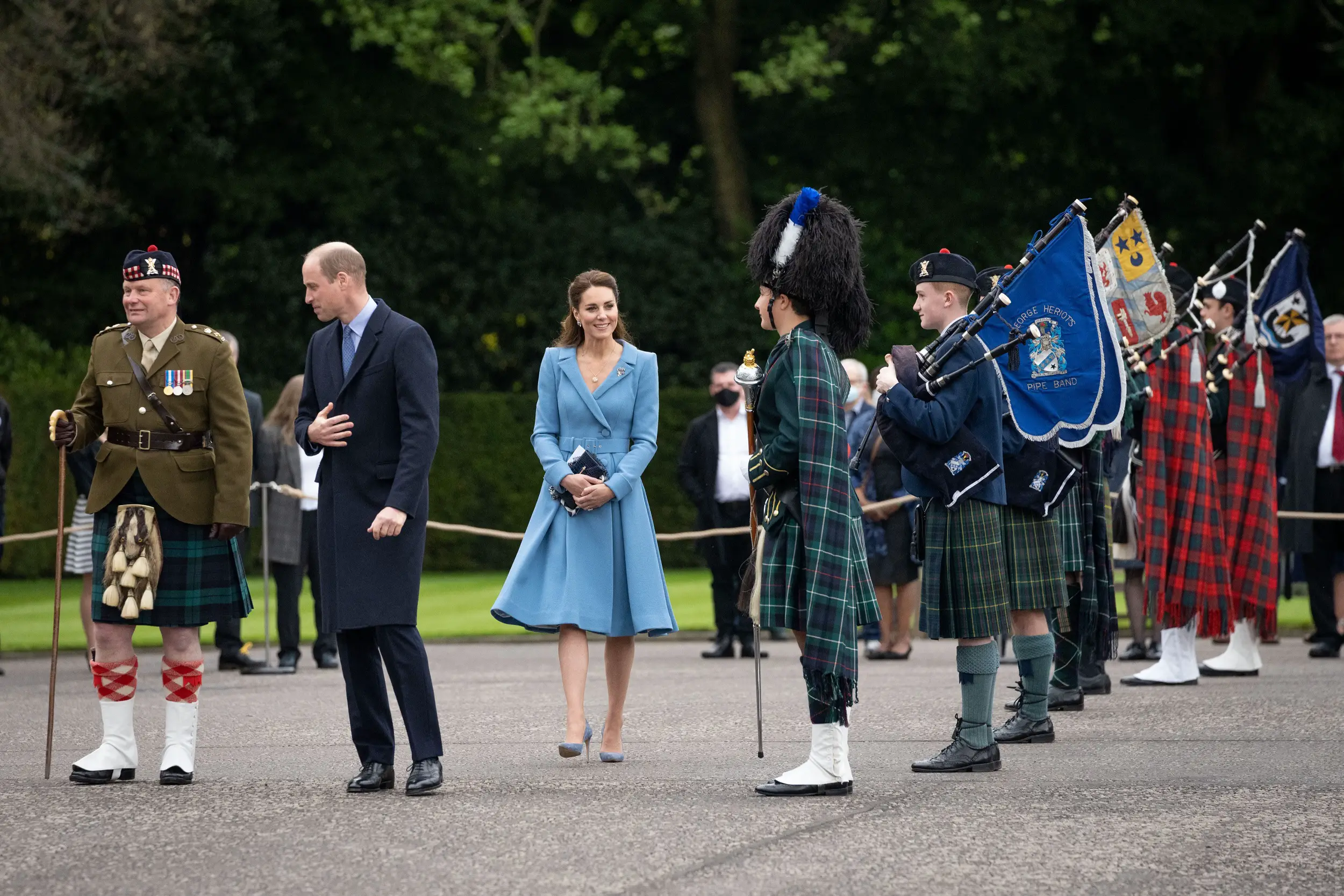The Earl and Countess of Strathearn's last engagement in Scotland were Beating the Retreat ceremony at the Palace of Holyrood House