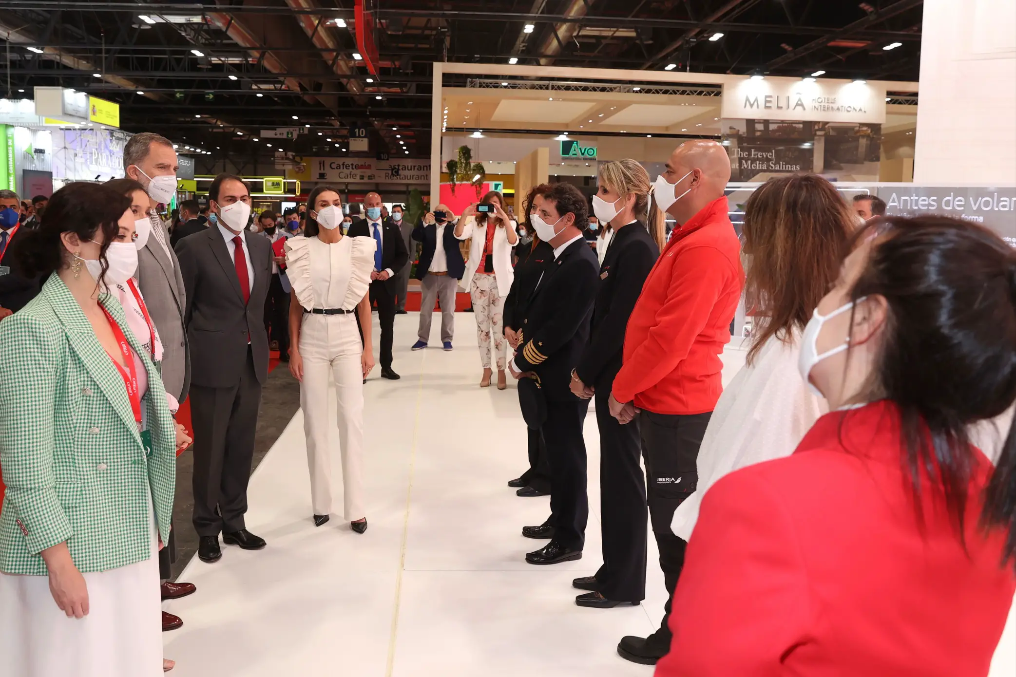 Queen Letizia in white jumpsuit for FITUR opening