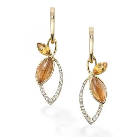 Hamilton Inches Flora Drop Earrings In 18ct Yellow Gold