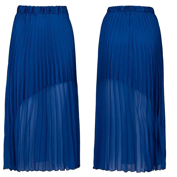 Hope UK The Contrast Hem Pleated Skirt Cobalt