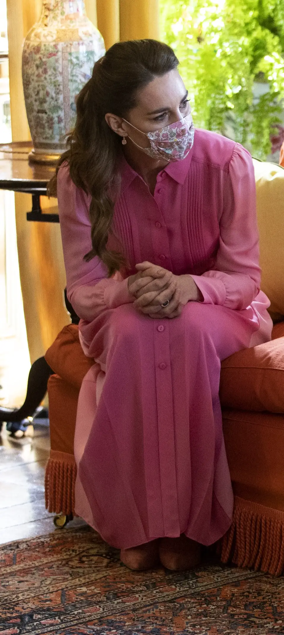 The Duchess of Cambridge Me+Em Pink Colourblock dress to meet Mila