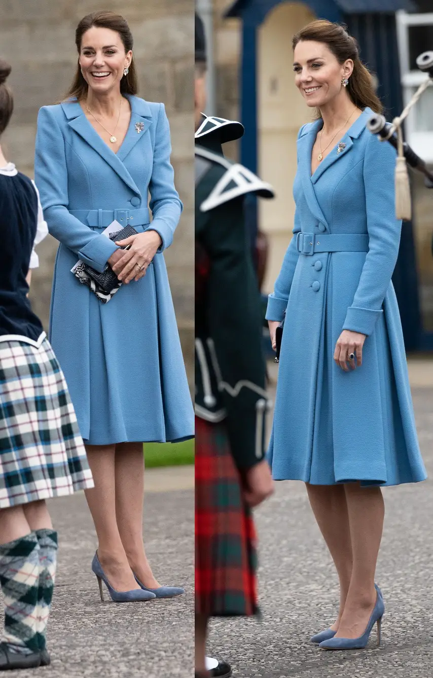 The Duchess of Cambridge brought the Royal Fashion of the tour to its full circle with a blue outfit. She began with a blue on Monday too.