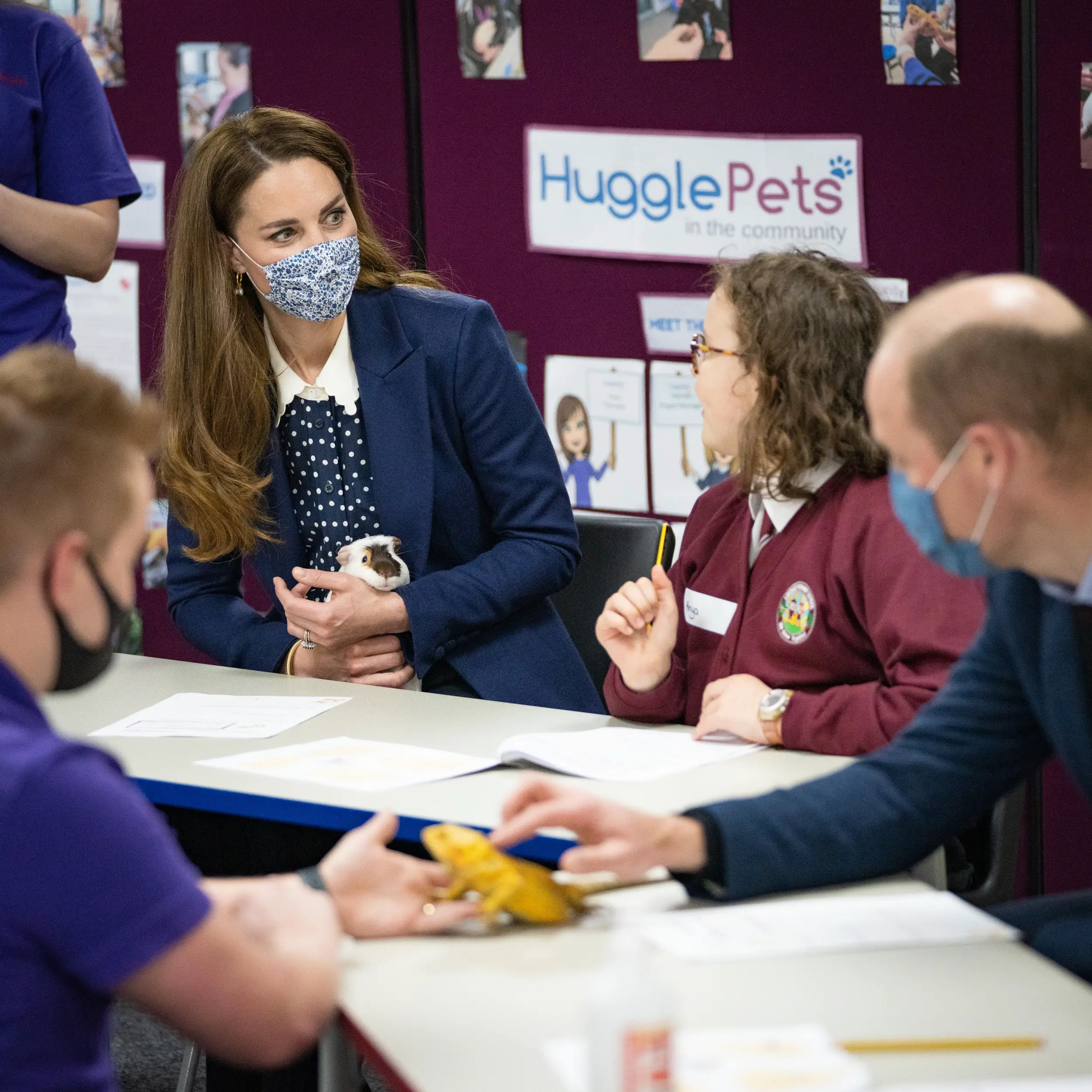 The Duke and Duchess of Cambirdge at the HugglePets at Loxdale primary school