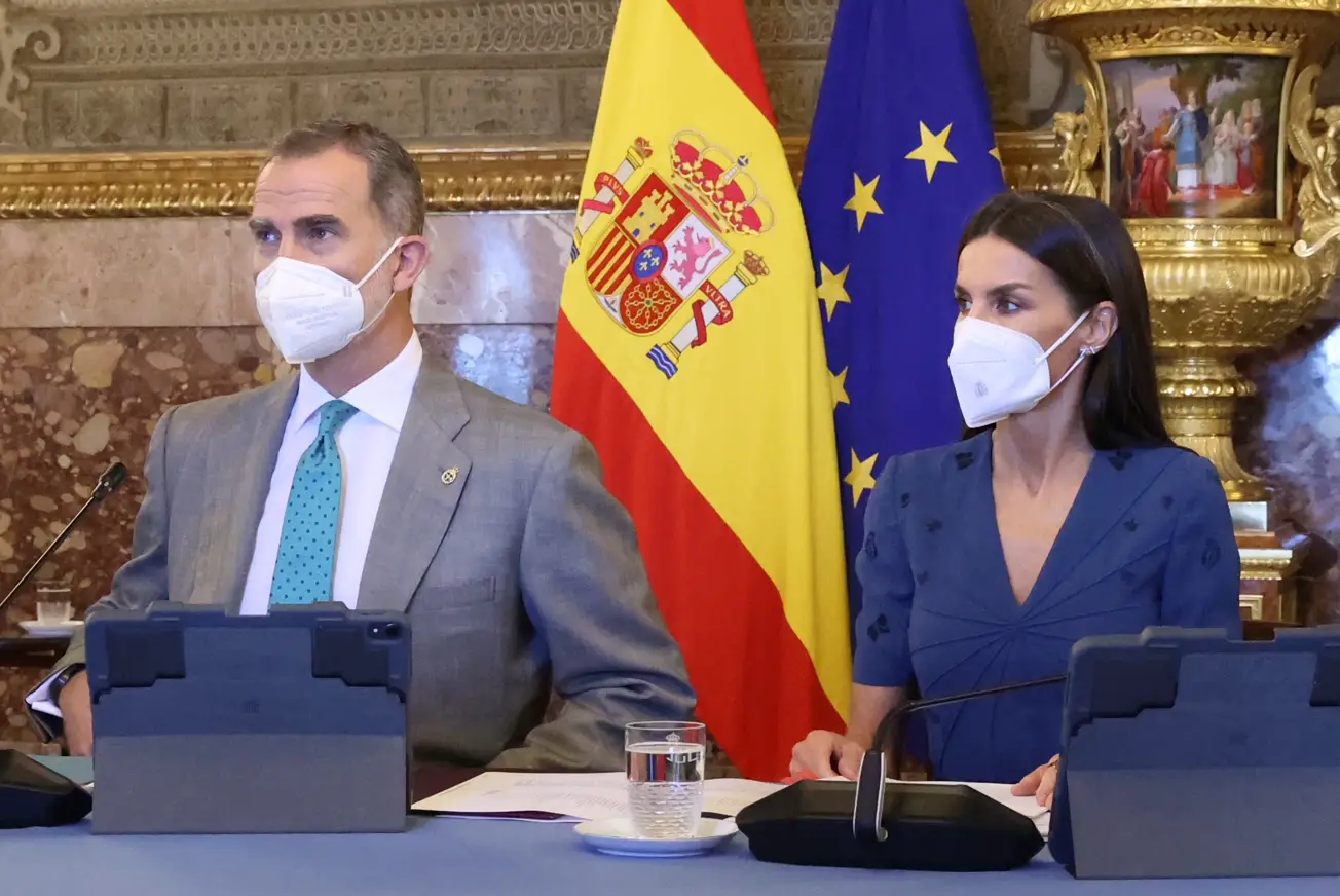 King Felipe and Queen Letizia of Spain at Princess of Asturias Foundation Meeting
