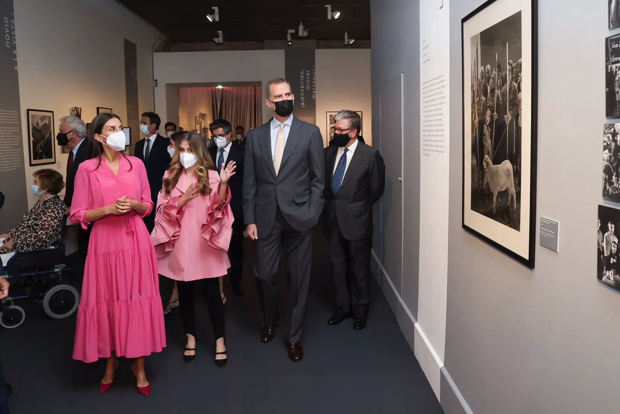 King Felipe and Queen Letizia of Spain at the exhibition in Madrid