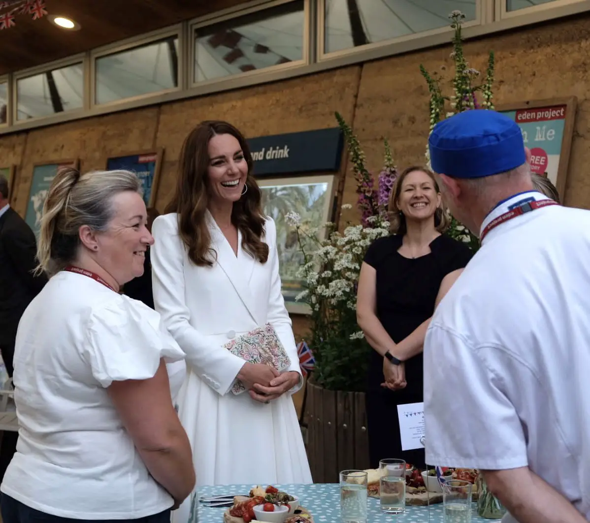 The Duchess of Cambridge with the volunteers of Big Lunch in Cornwall