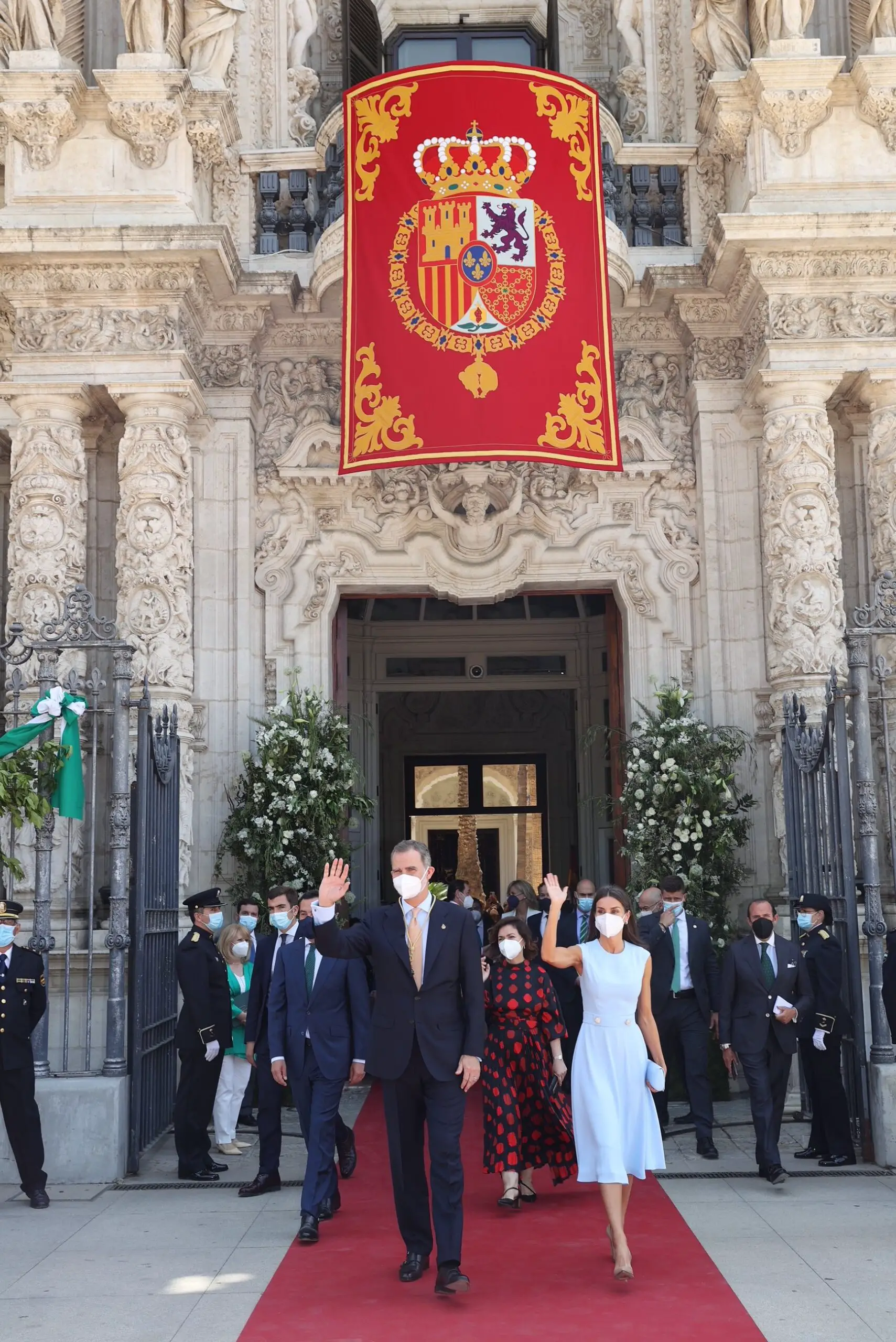 King Felipe and Queen Letizia of Spain are in Seville for a day