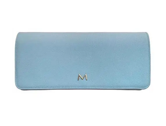 Queen Letizia carried Mascaro Ceremony Clutch in baby blue