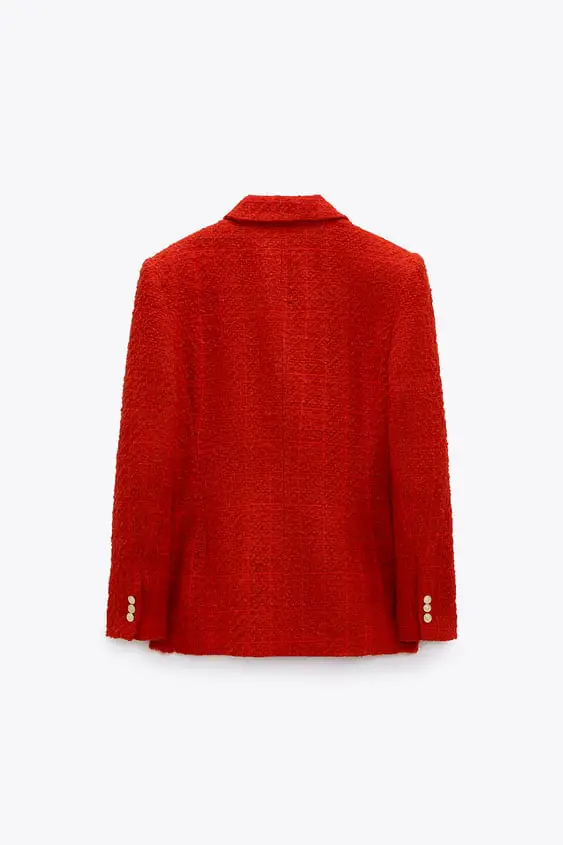 The Duchess of Cambridge wore Zara Red Tweed Blazer