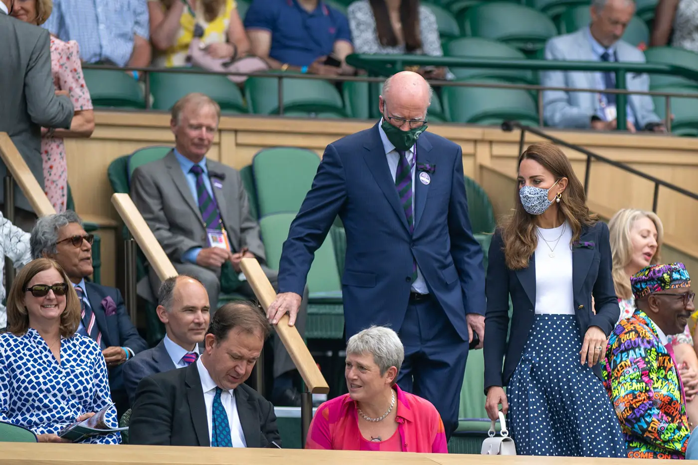 the Duchess of Cambridge joined The Duke of Kent, President of the AELTC,  in the Royal box.