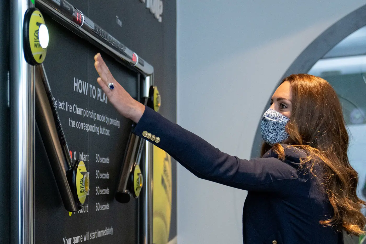 The Duchess of Cambridge tried her hand at the 'reaction station'.