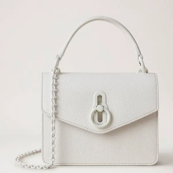 The Duchess of Cambridge carried Mulberry Small Amberley Crossbody White Small Classic Grain