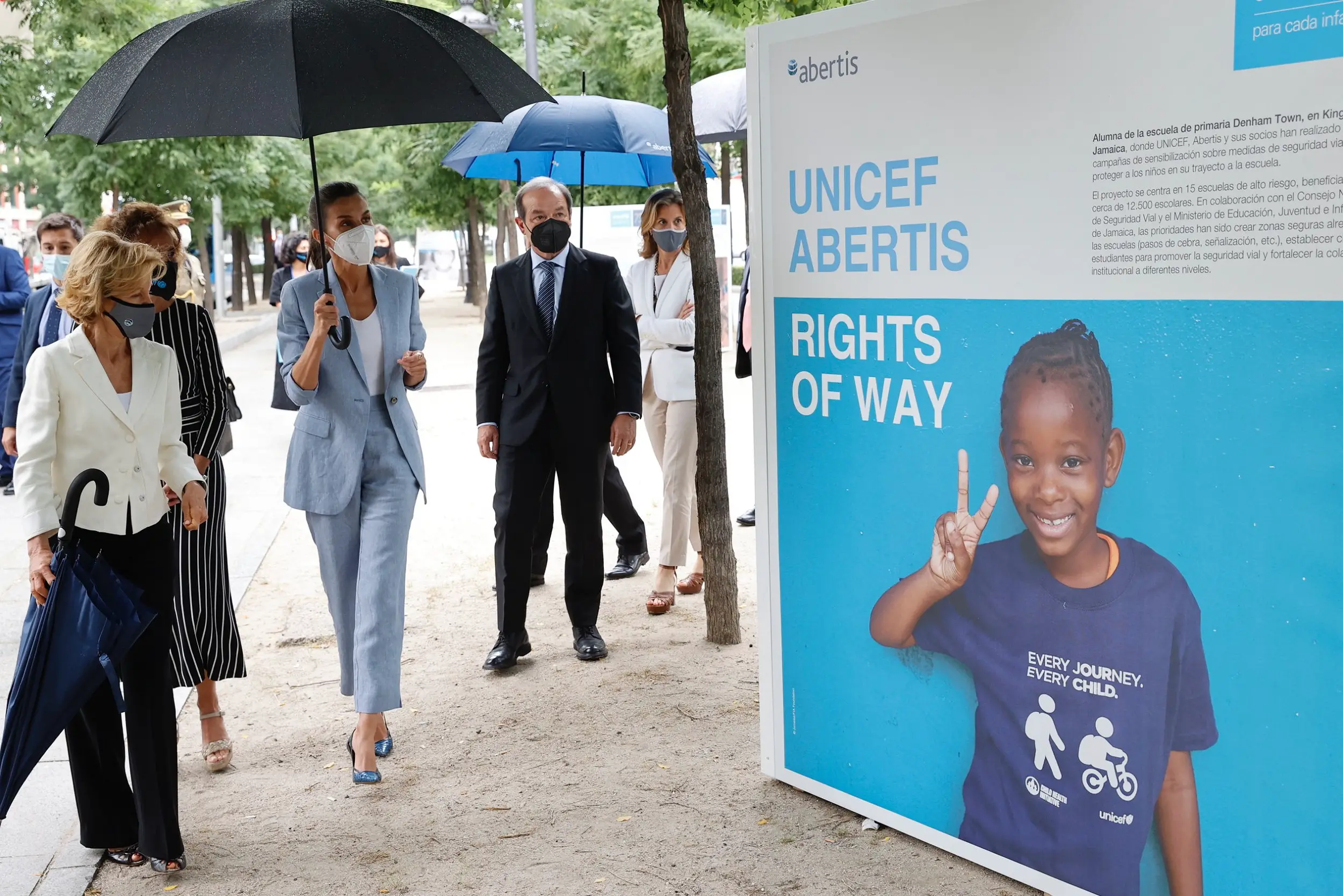 Queen Letizia of Spain, today, presided over a working meeting with members of the management team of Abertis and its Foundation and UNICEF Spain