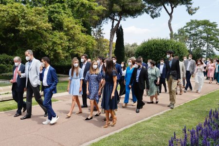 Queen Letizia in Blue for FPDGi Winners Meeting in Barcelona | RegalFille