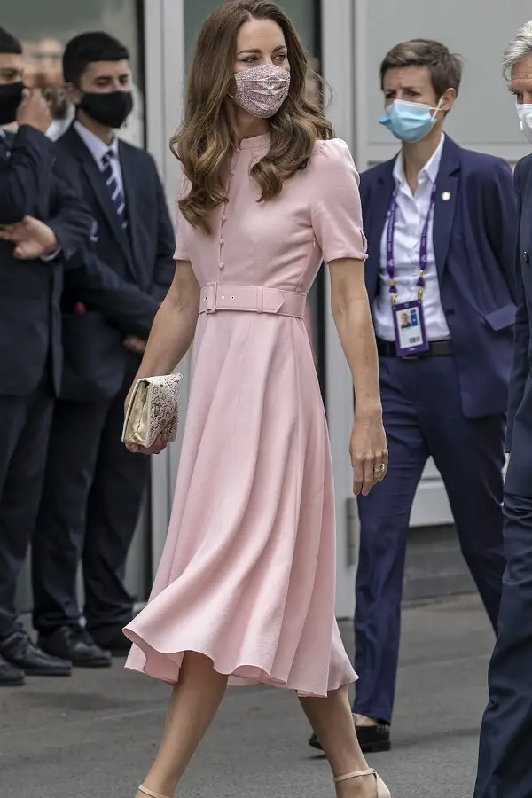 The Duchess of Cambridge in Pink for the last day of Wimbledon 2021