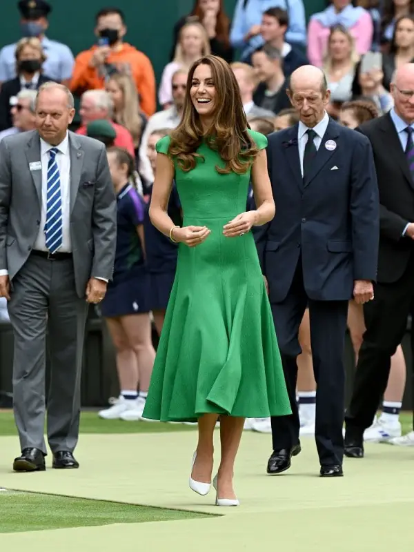 The Duchess of Cambridge wore a bespoke version of Emilia Wickstead's Denver Dress