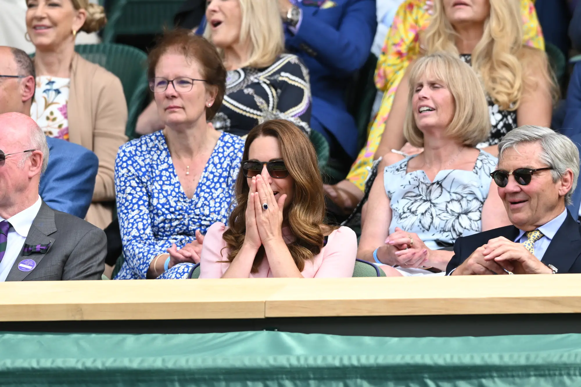 The Duchess of Cambridge and Michael Middleton were in the front row of Royal Box to see World Number one Novak Djokovic playing against Italian Matteo Berrettini.