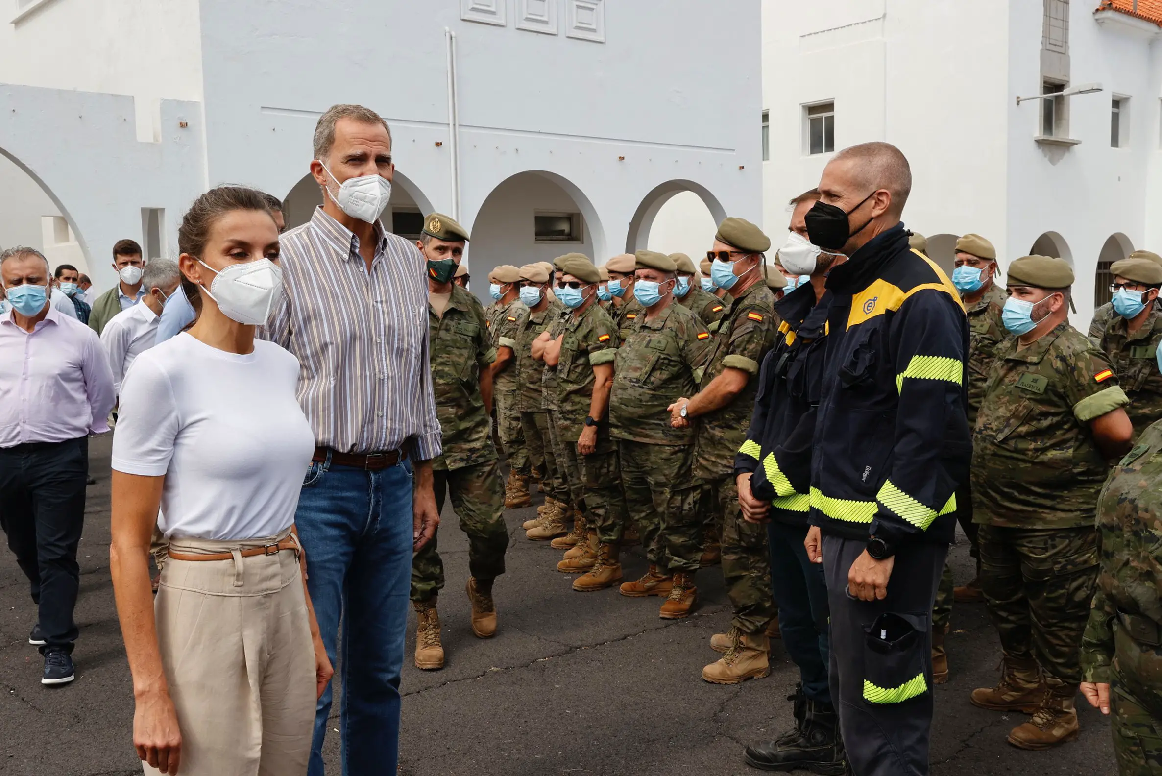 King Felipe and Queen Letizia visited Volcano Impacted Areas in Palma