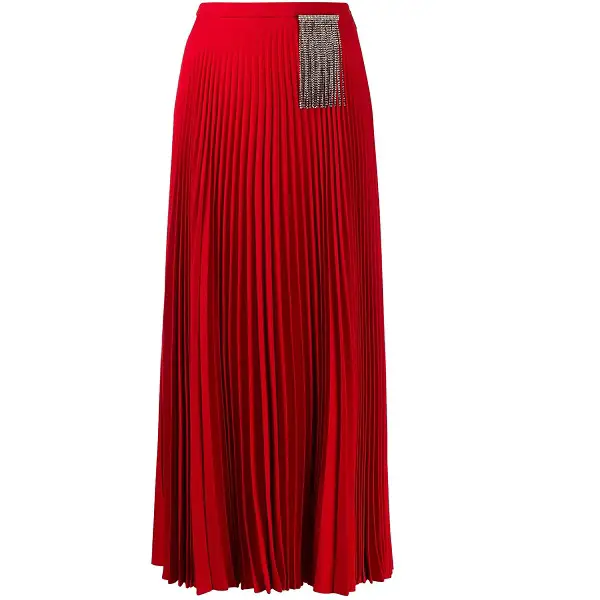 The Duchess of Cambridge wore Christopher Kane crystal-embellished pleated skirt