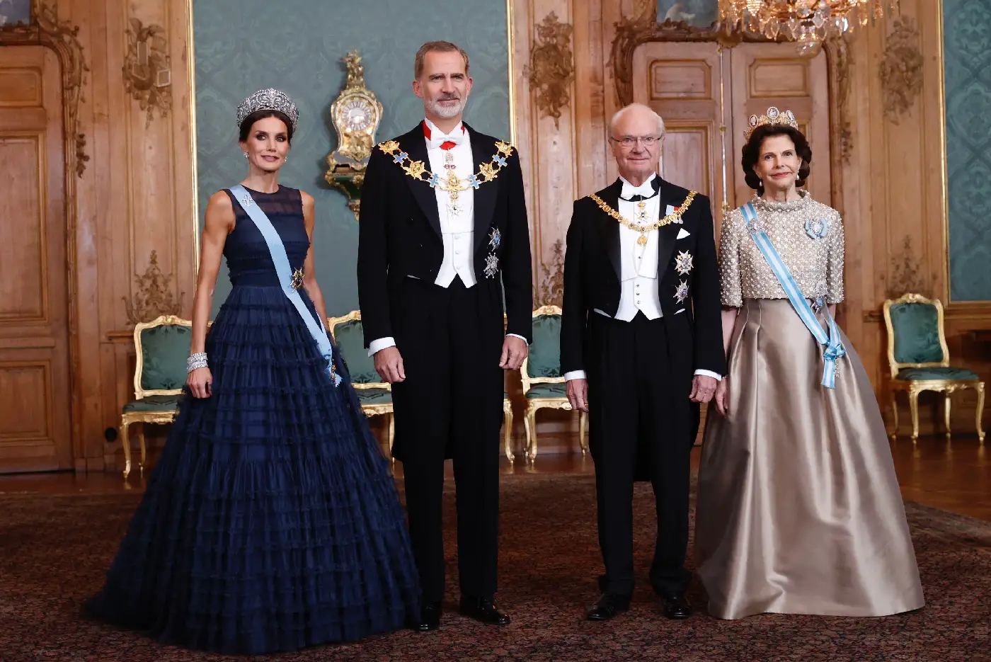 King Felipe and Queen Letizia of Spain attended the State Banquet during the Sweden State visit
