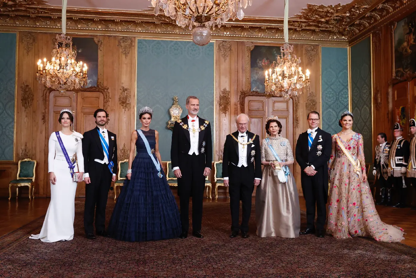 They were joined by Crown Princess Victoria and her husband Prince Daniel, Prince Carl Philip and his wife Princess Sofia for the dazzling night