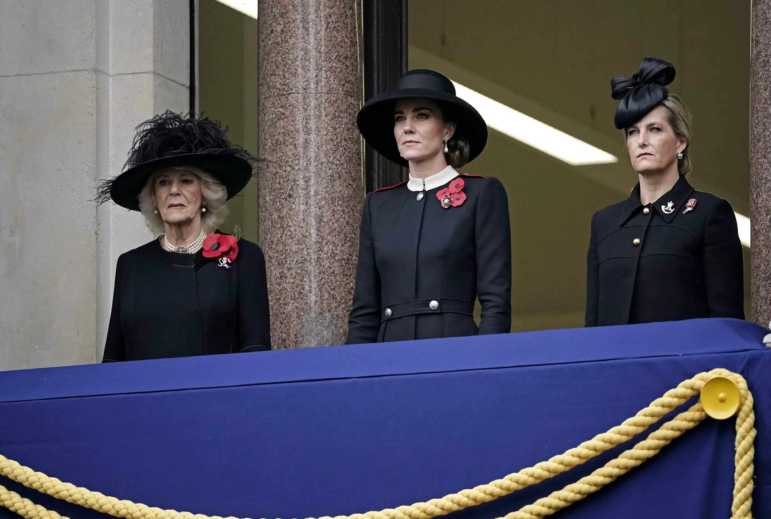 The Duchess of Cambridge watched the Remembrance Sunday Service from the Balcony