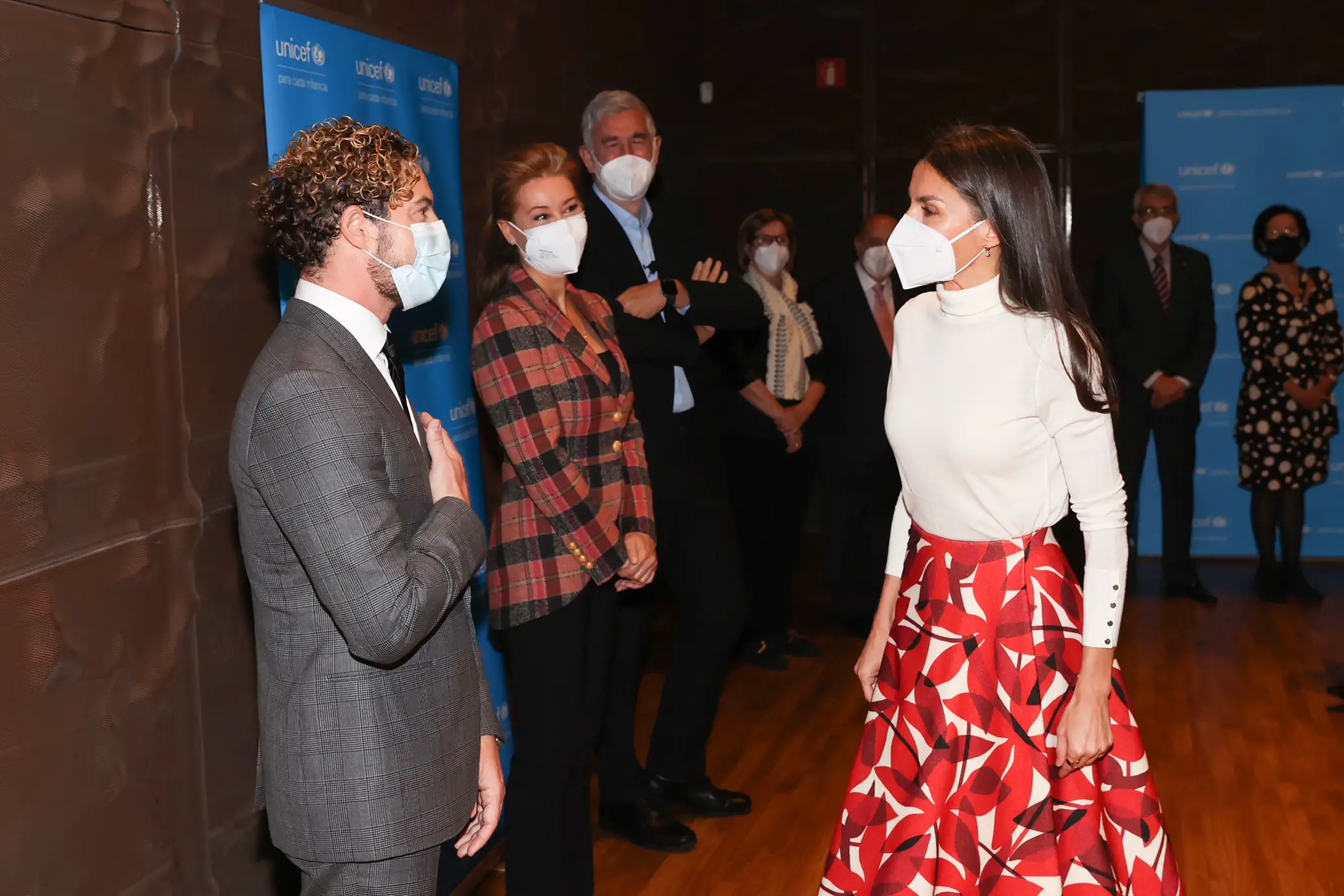 Queen Letizia of Spain, The Honorary President of UNICEF Spanish Committee, presided over the event commemorating the 75th anniversary of UNICEF at the CaixaForum in Madrid