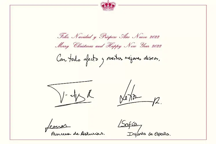 Spanish Royal family Christmas Card 2021