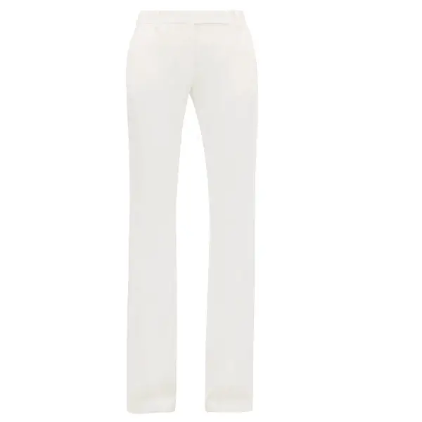 Alexander McQueen Flared Crepe Tailored Trousers