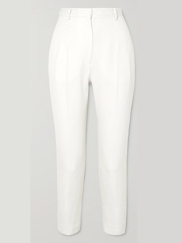 Alexander McQueen Grain de poudre wool slim leg pants