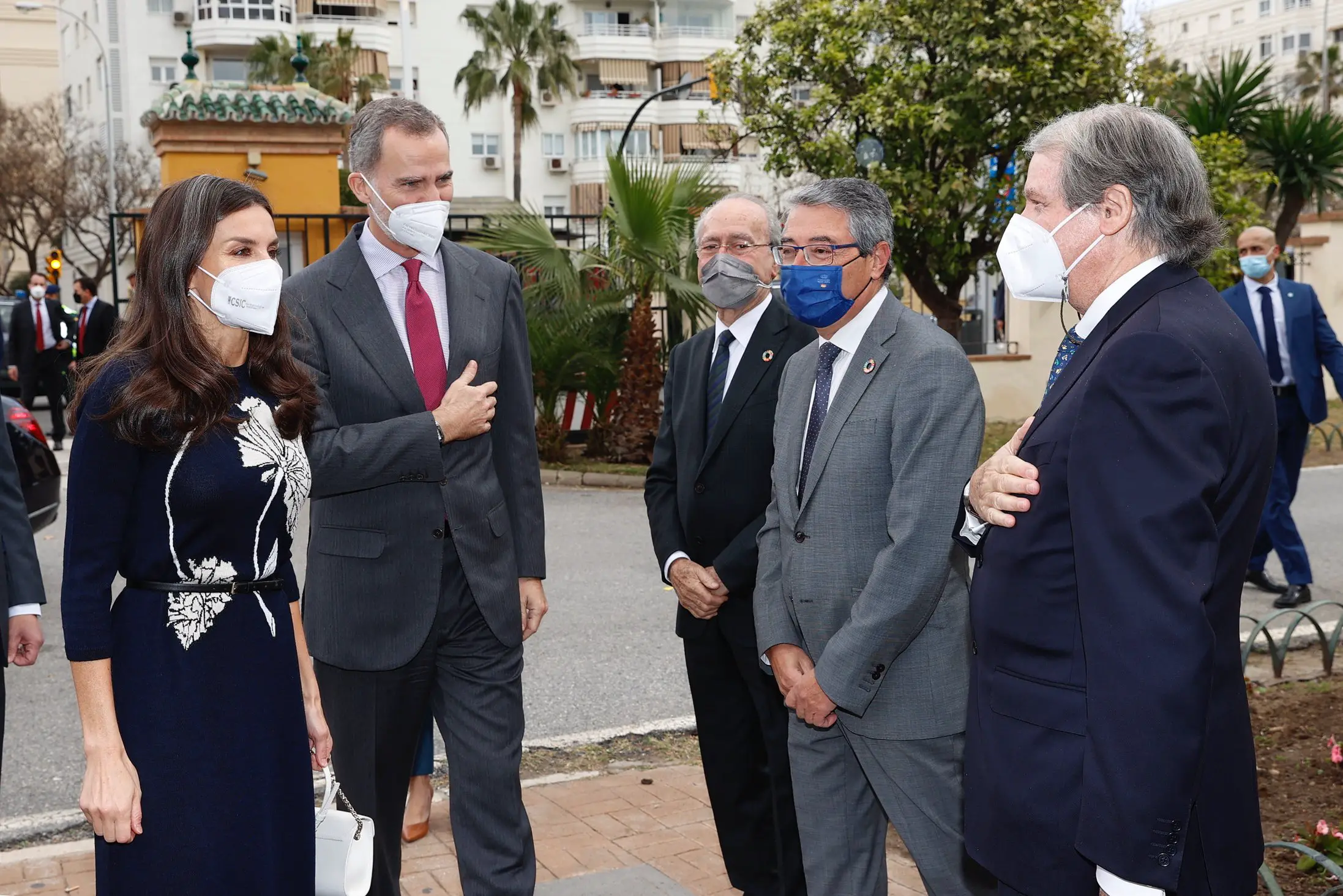 Queen Letizia of Spain wore Galcon Studio Cat Knit Dress to visit Malaga