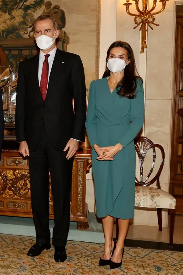 Queen Letizia wore Cherubina Alessia dress to welcome Mauritania President