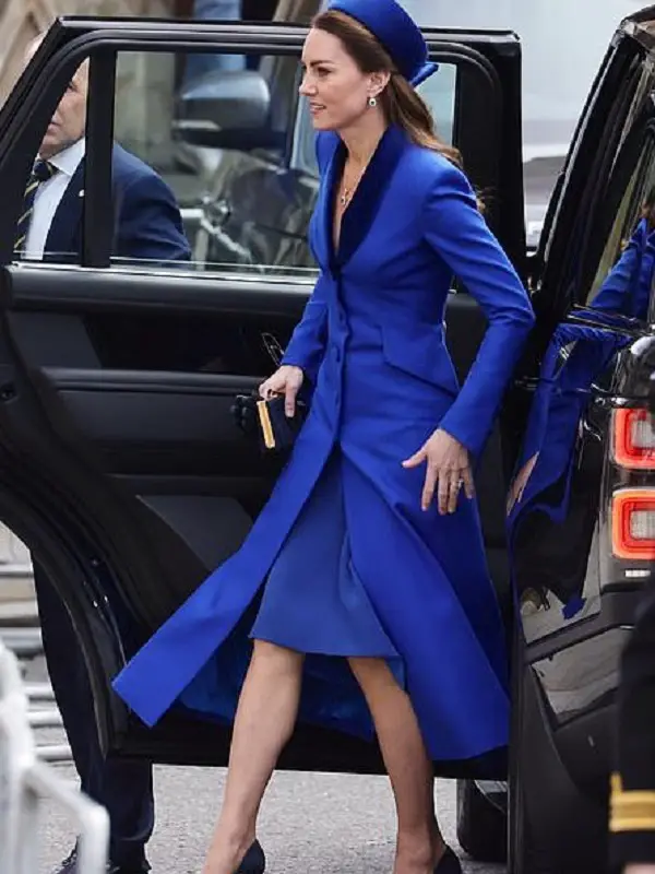 The Duchess of Cambridge wore blue Catherine Walker Mayfair Coat