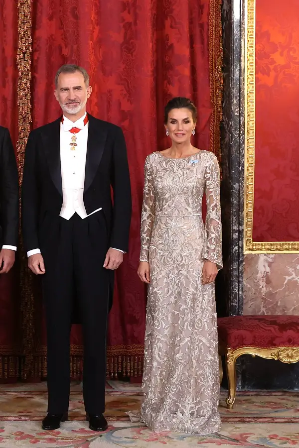 Queen Letizia wore Gabriela Lage gown at the Qatar Gala dinner