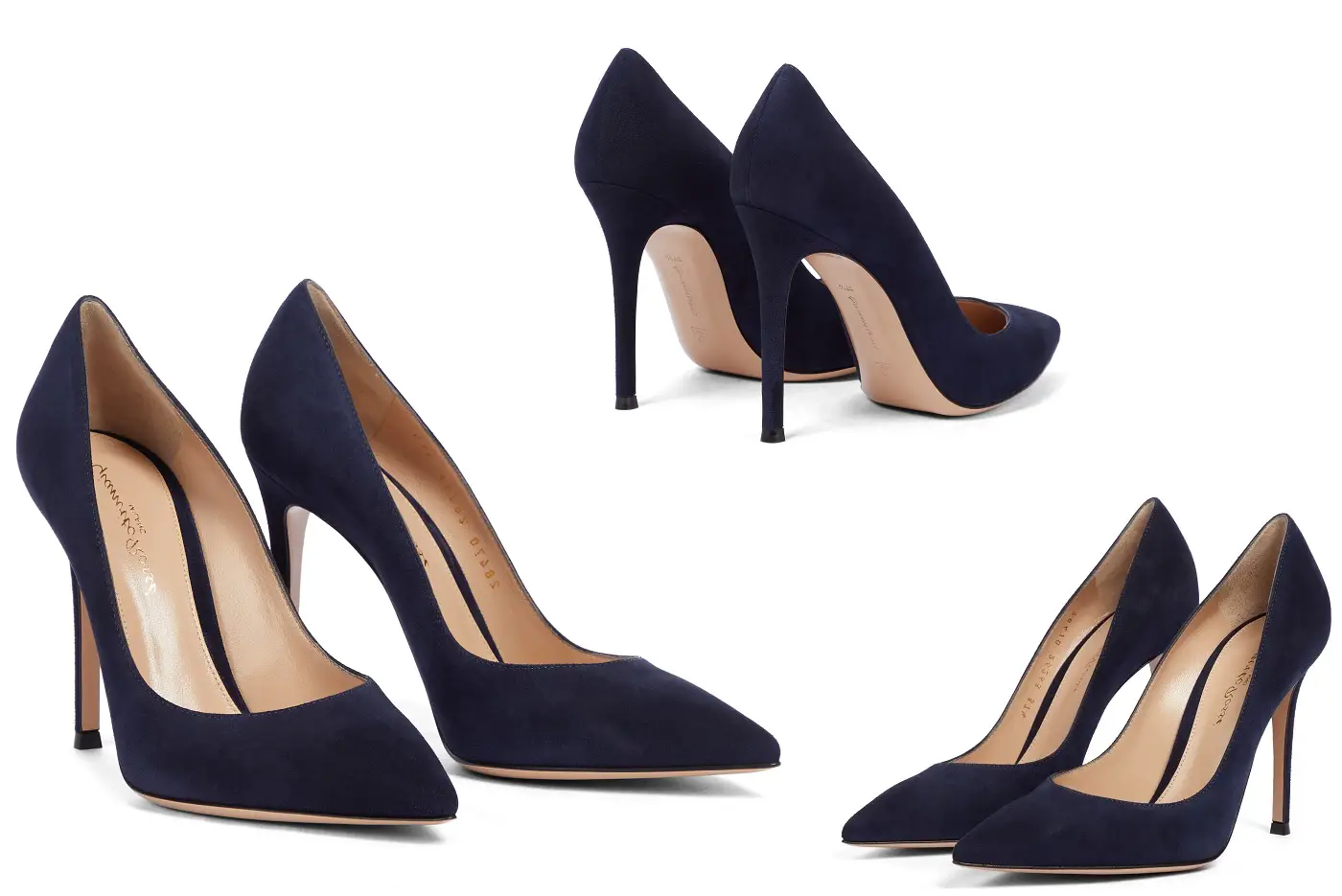 The Duchess of Cambride wore Gianvito Rossi 105 Blue Suede Pumps