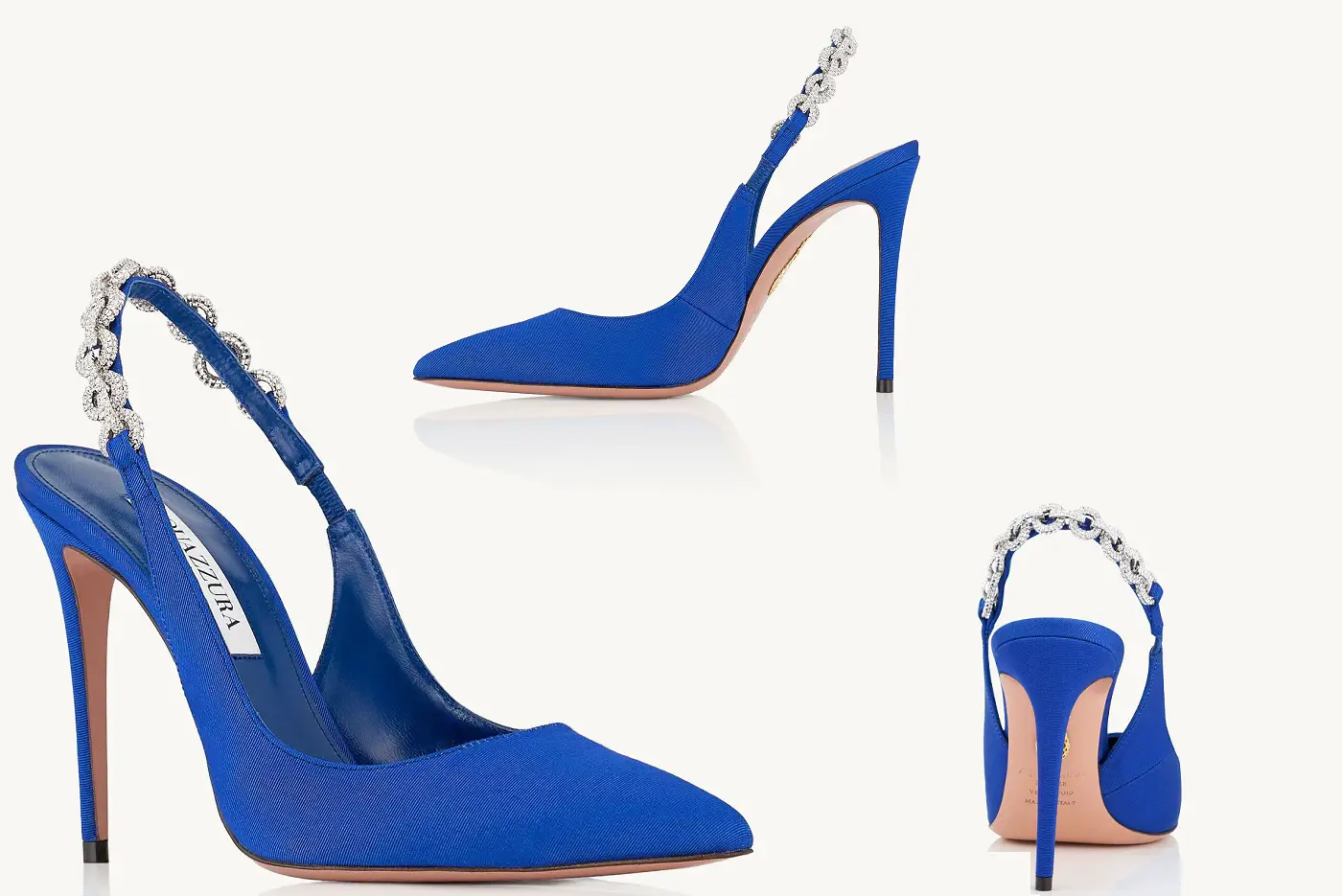 The Duchess of Cambridge wore Aquazzura Love Link Sling 105 pumps in June 2022 at the Order of Garter service