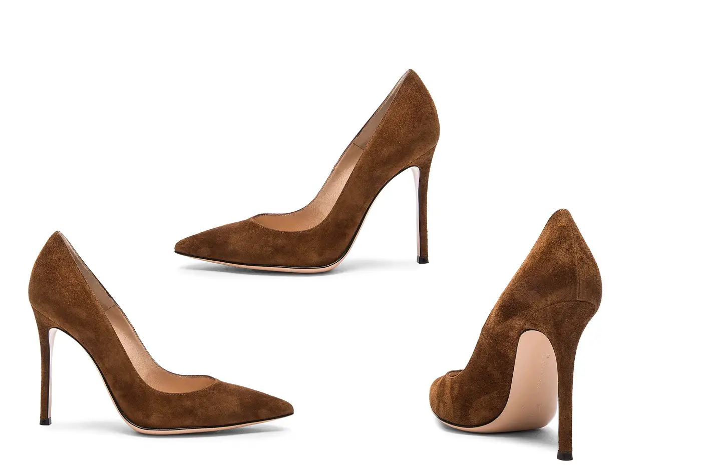 The Duchess of Cambridge wore Gianvito Rossi Suede Brown Pumps