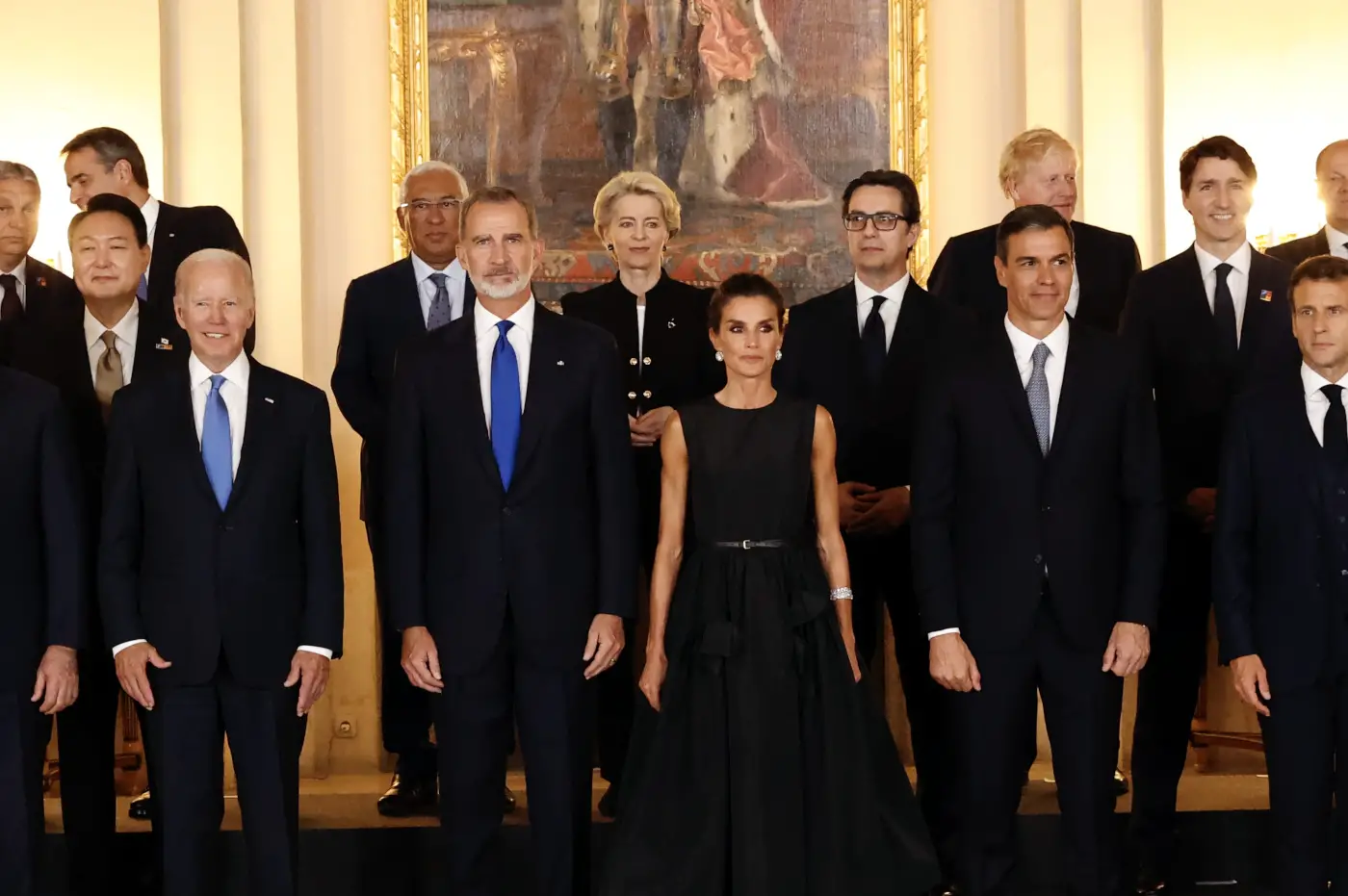 Queen Letizia wore black 2nd Skin Co dress to welcome Nato leaders at Palace