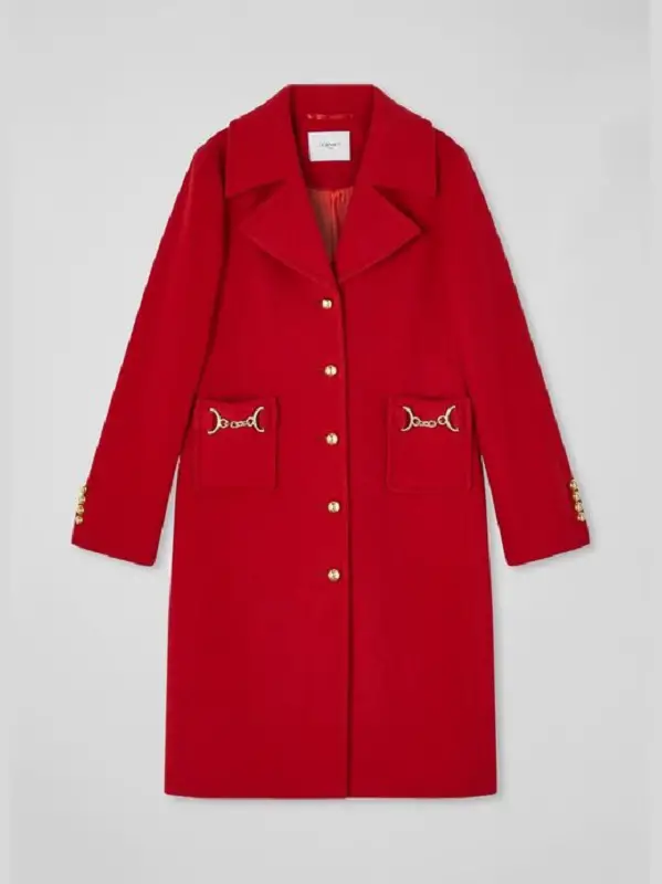 Princess of Wales wore LK Bennett Spencer Red Recycled Wool Blend Snaffle Detail Coat in september 2022