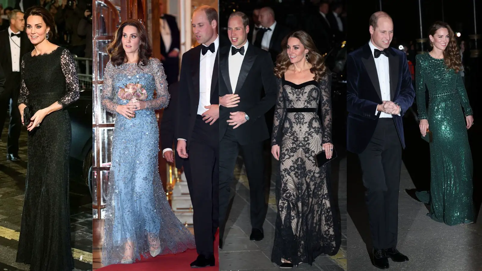 The Prince and Princess of Wales are made their first appearance at the Royal ariety Performance in 2014