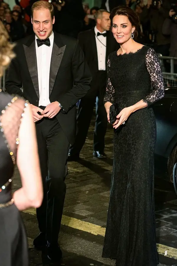 The Duke and Duchess of Cambridge attended the Royal Variety Performance in 2014 for the first time wearing a black Zarita DVF dress