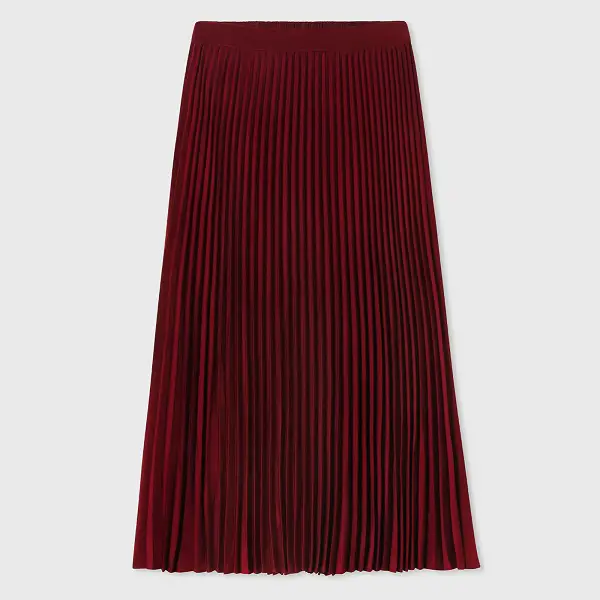 Co Pleated Elastic Waist Skirt in Stretch Crepe