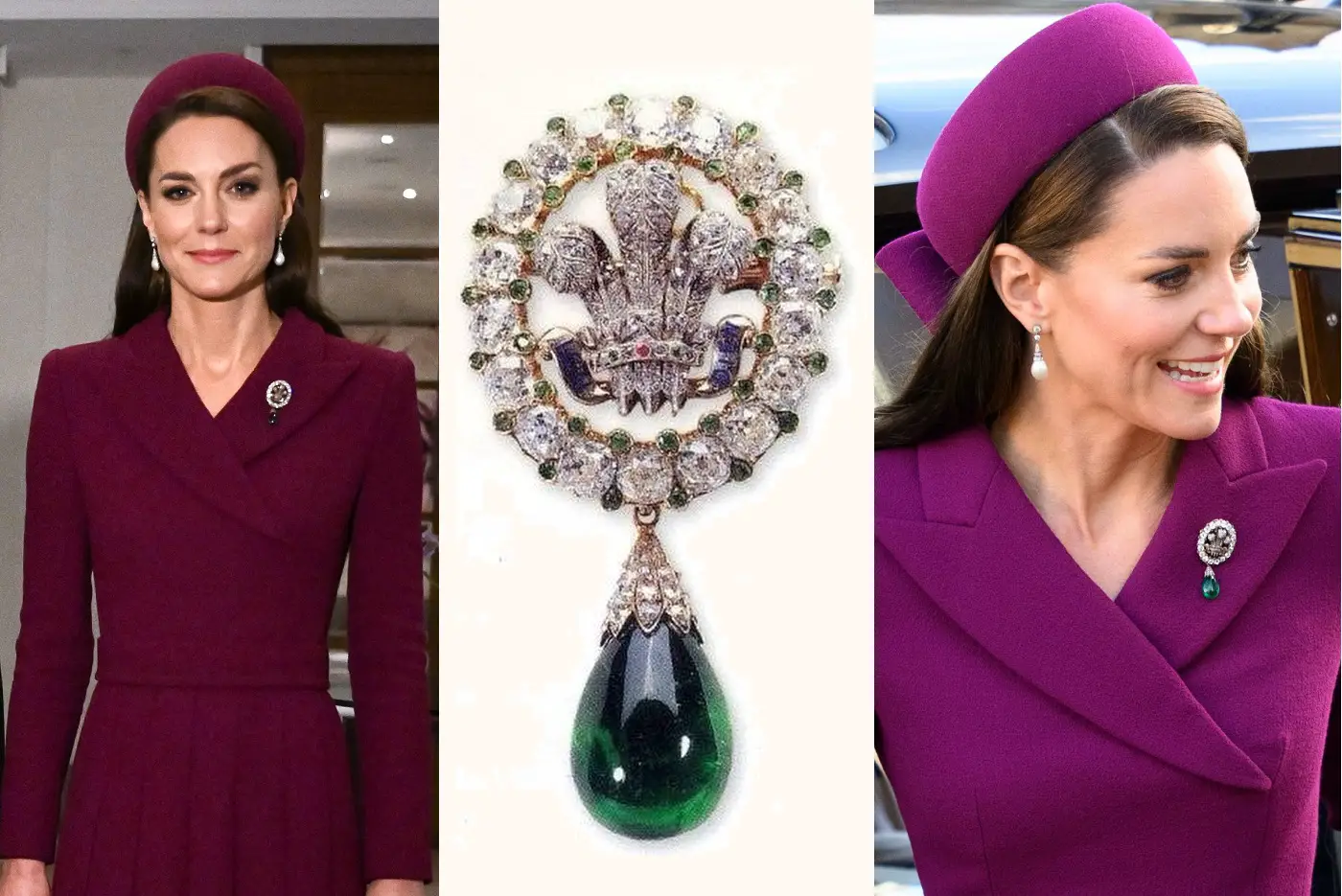 The Princess of Wales Catherine wore The Prince of Wales Feathers Brooch